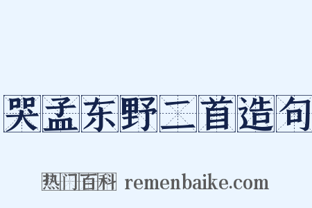 哭孟东野二首造句是什么意思的图片